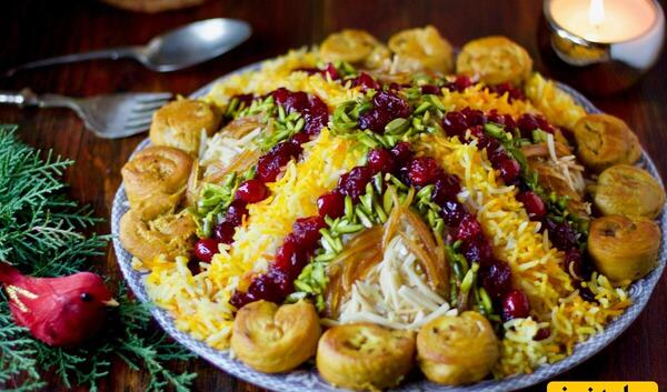 عکس شیرین پلو با مرغ