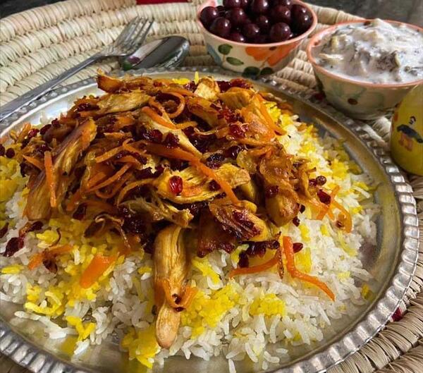 عکس شیرین پلو با مرغ