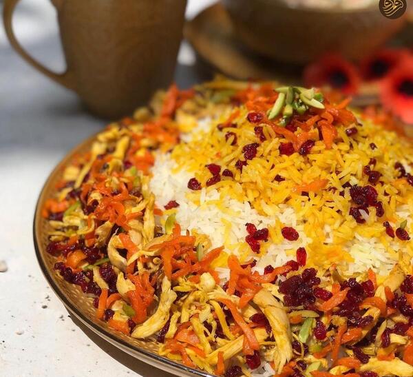 عکس شیرین پلو با مرغ