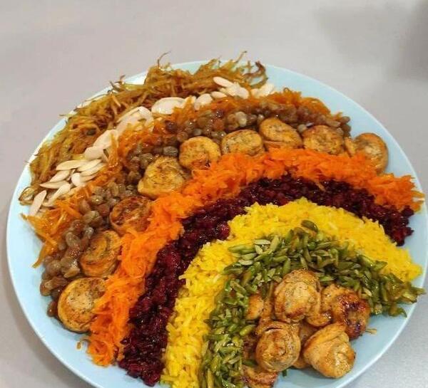 عکس شیرین پلو با مرغ