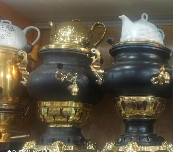 عکس سماور مشکی طلایی