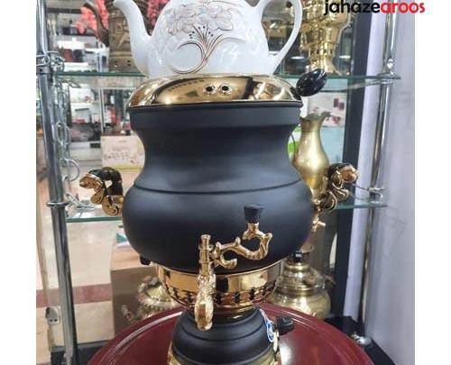 عکس سماور مشکی طلایی