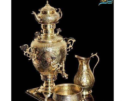 عکس سماور مشکی طلایی