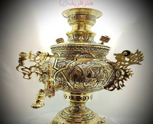 عکس سماور سفید طلایی