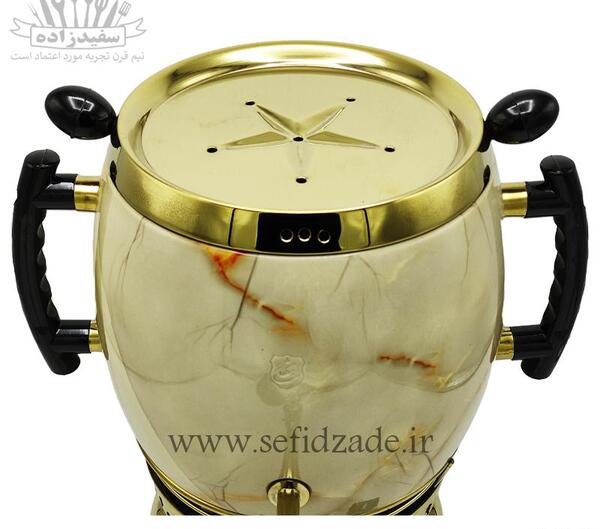 عکس سماور سفید طلایی