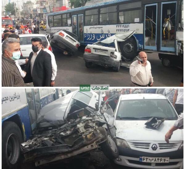 عکس تصادف ماشین ساناز کیهان