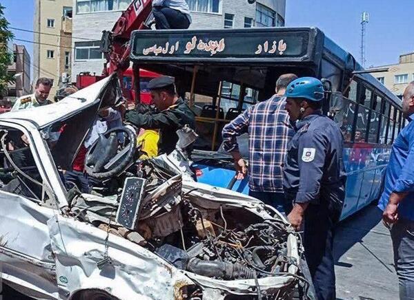 عکس تصادف ماشین ساناز کیهان