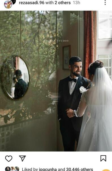 عکس رضا اسدی و همسرش