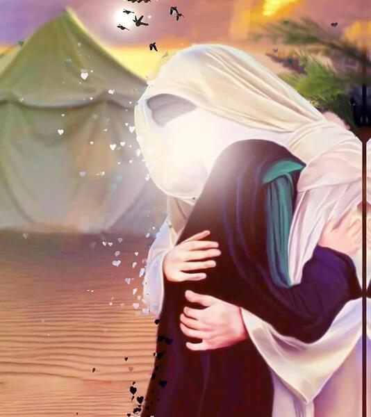 عکس حضرت رقیه و امام حسین