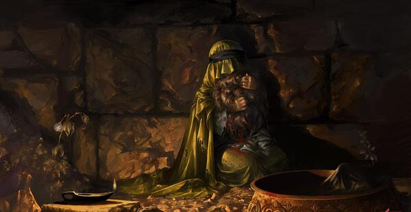 عکس امام حسین با رقیه