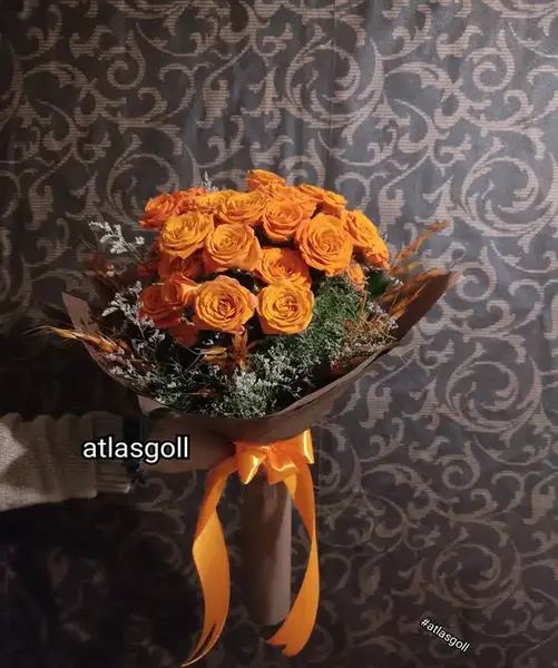 عکس گل داوودی نارنجی
