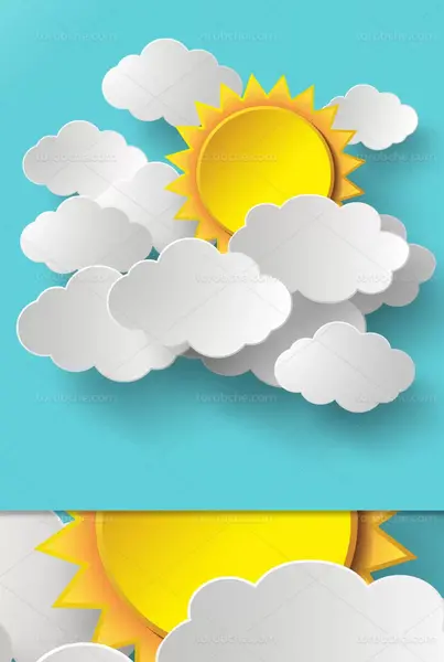 عکس خورشید و ابر کارتونی