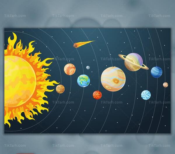 عکس نقاشی کره زمین و خورشید
