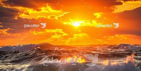 عکس از دریا و خورشید