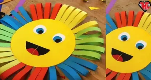 عکس کاردستی خورشید با کاغذ رنگی