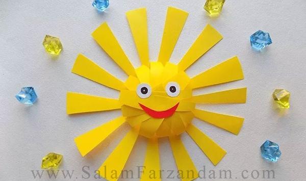 عکس خورشید با کاغذ رنگی