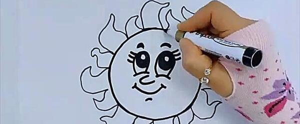 عکس خورشید برای رنگ آمیزی کودکان