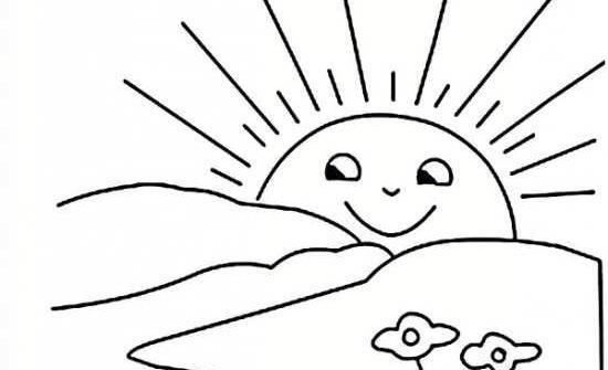 عکس خورشید برای رنگ آمیزی کودکان