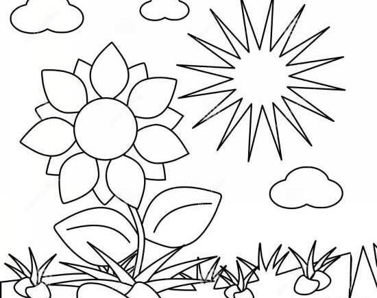 عکس خورشید برای رنگ آمیزی کودکان