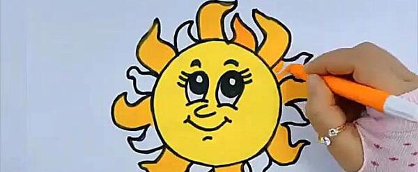 عکس خورشید برای رنگ آمیزی کودکان