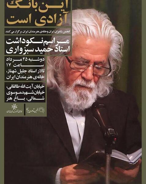 عکس حمید سبزواری شاعر