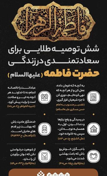 عکس حدیث از حضرت زهرا