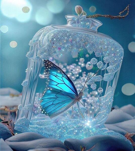 عکس پروانه برای پروفایل آبی