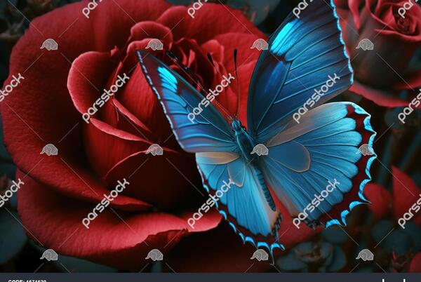 عکس پروانه آبی خوشگل