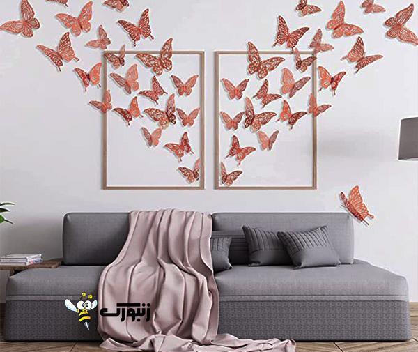 عکس پروانه روی دیوار اتاق