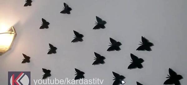 عکس پروانه کاغذی برای تزیین دیوار