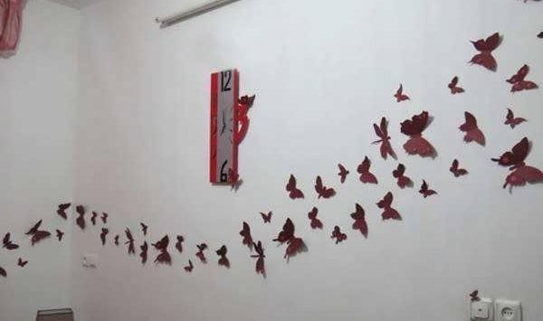 عکس پروانه کاغذی برای تزیین دیوار