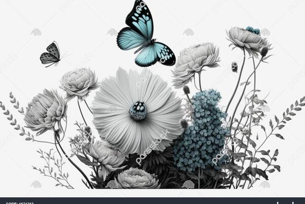 عکس پروانه دسته گل