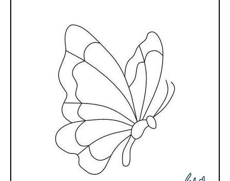 عکس نقاشی پروانه ساده کودکانه