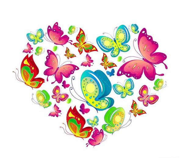 عکس پروانه و قلب