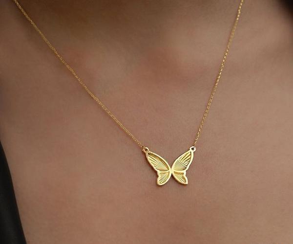 عکس گردنبند پروانه طلا