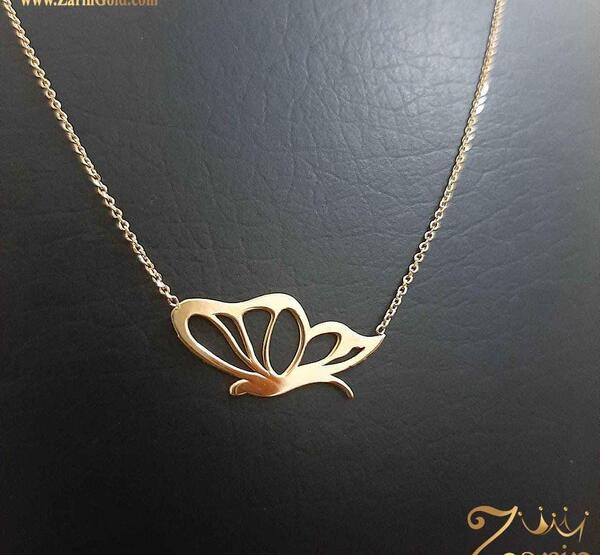 عکس گردنبند پروانه طلا
