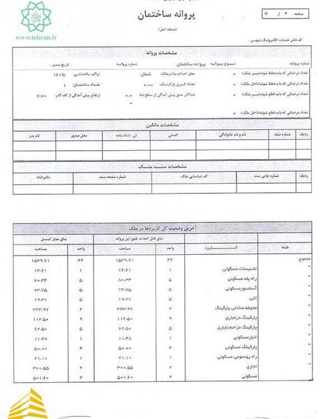 عکس پروانه ساخت ساختمان