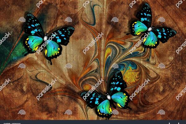 عکس نقاشی پروانه سه بعدی