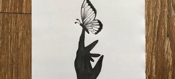 عکس نقاشی پروانه سه بعدی