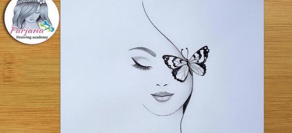 عکس نقاشی یک پروانه زیبا