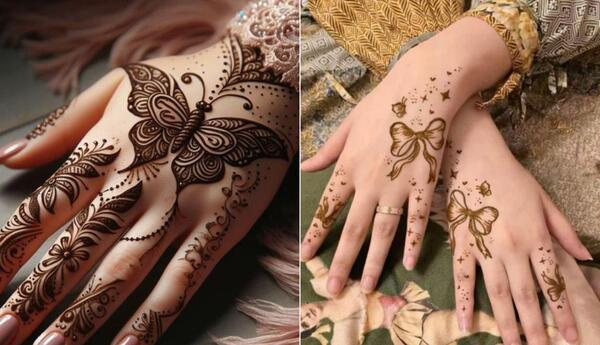 عکس نقاشی پروانه روی دست
