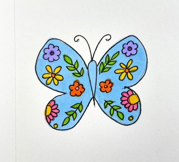 عکس نقاشی پروانه آسان