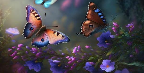 عکس پروانه زیبا روی گل