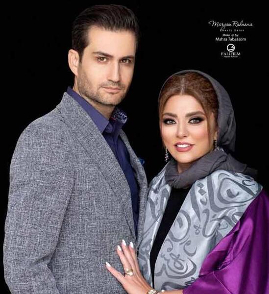 عکس پویا بیاتی با همسرش
