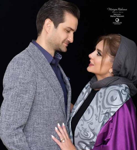 عکس پویا بیاتی با همسرش