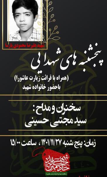 عکس شهید علیرضا محمودی پارسا