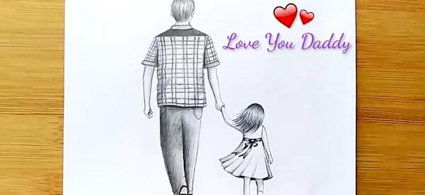 عکس نقاشی پدر و دختر