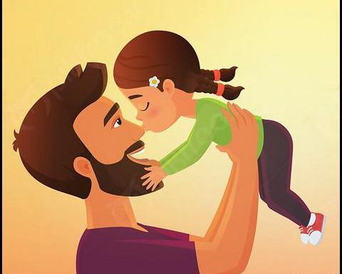 عکس نقاشی پدر و دختری