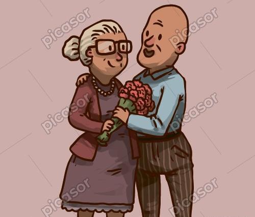 عکس پدربزرگ و مادربزرگ کارتونی