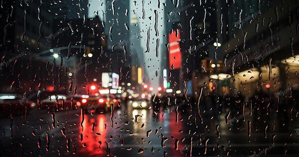 عکس از باران در شب